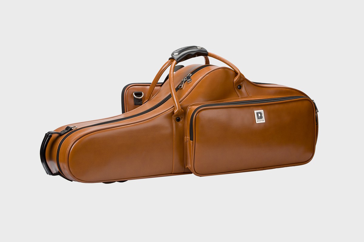 Wooden Curved Tenor saxophone case  Brown - Royal Style