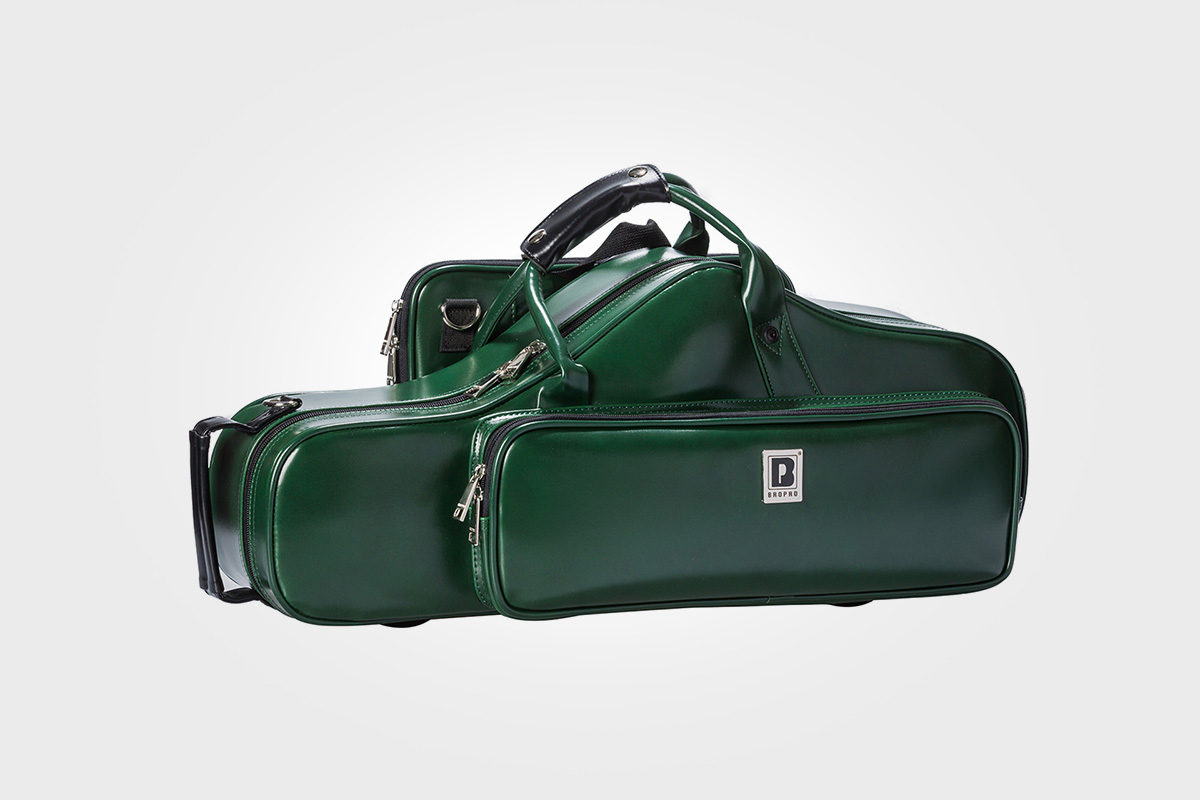 Wooden Curved Alto saxophone case  Dark Green- Royal Style